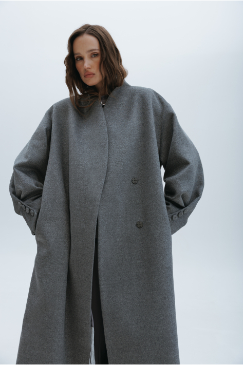 Long cashmere coat, gray