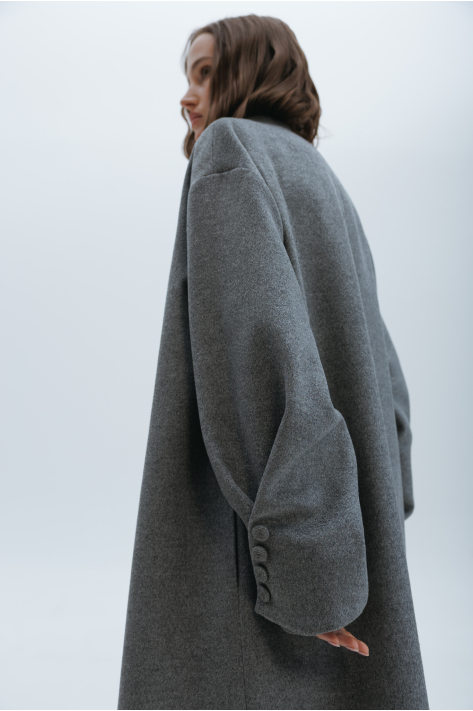 Long cashmere coat, gray