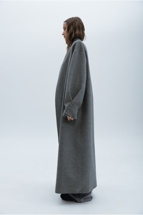 Long cashmere coat, gray