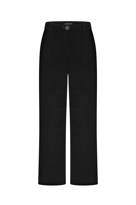 Straight corduroy trousers,  black