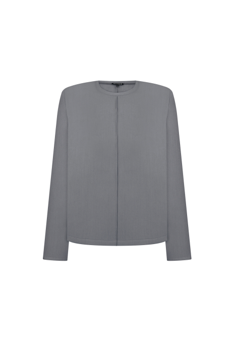 Tailored fabric top, gray