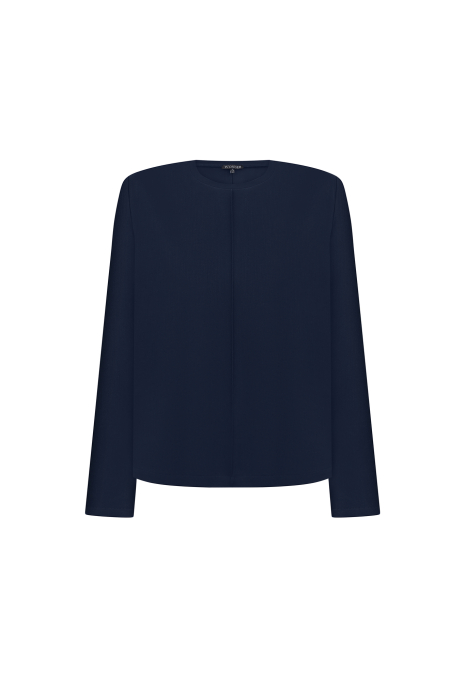 Tailored fabric top, blue