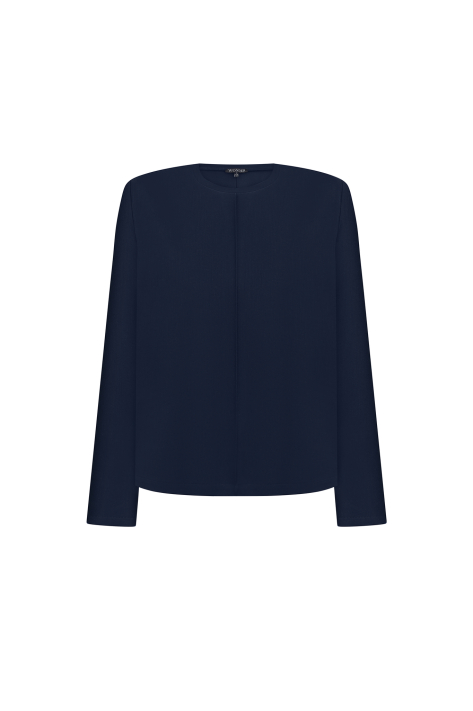 Tailored fabric top, blue