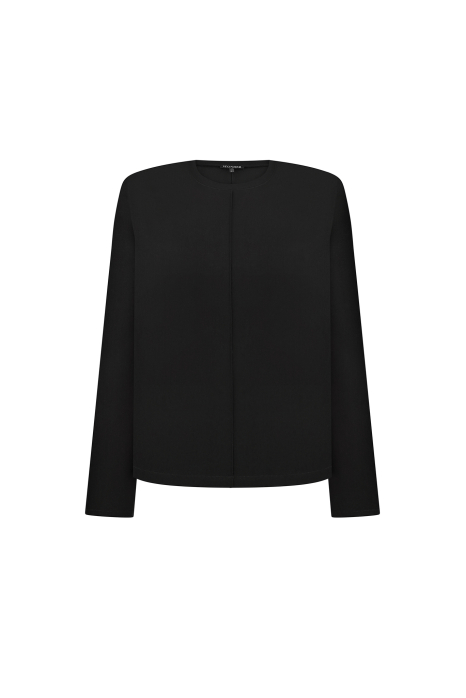 Tailored fabric top, black