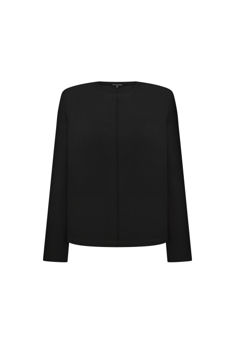 Tailored fabric top, black