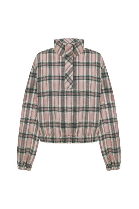 Flannel bomber jacket, gray