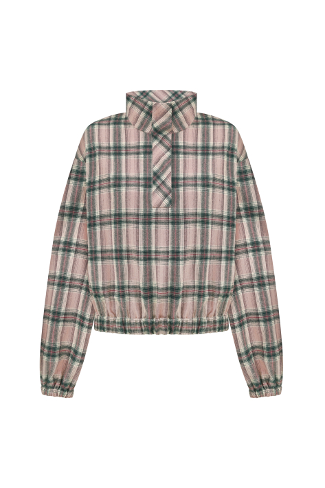 Flannel bomber jacket, gray