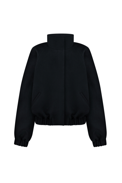 Cashmere bomber jacket, black