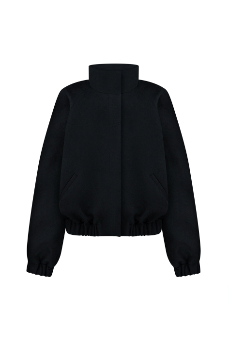 Cashmere bomber jacket, black