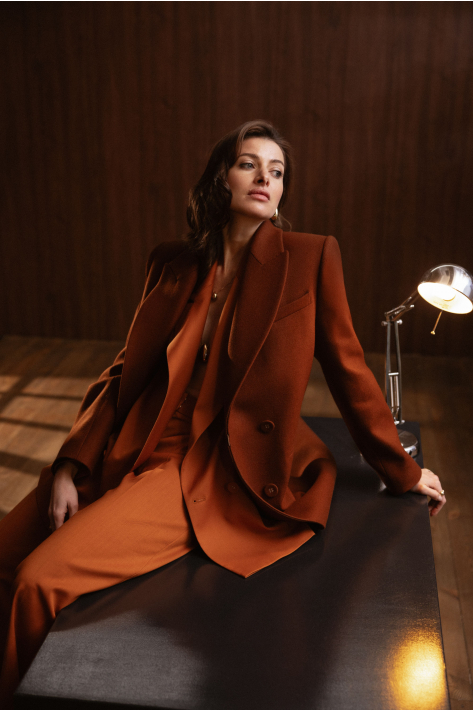 Classic coat, terracotta