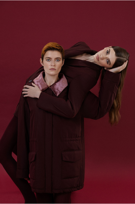 Jacket with Pockets, burgundy