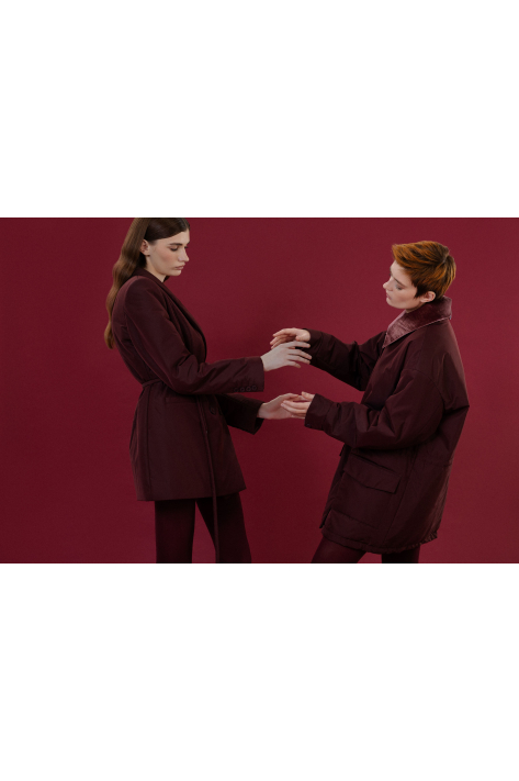 Jacket with Pockets, burgundy