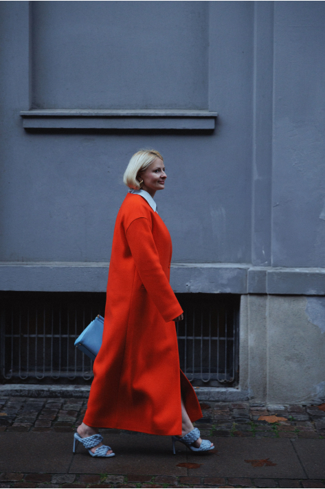 Пальто без коміра, помаранчевий