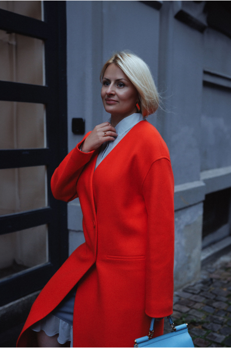 Пальто без коміра, помаранчевий