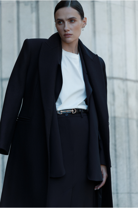 Fitted coat, black
