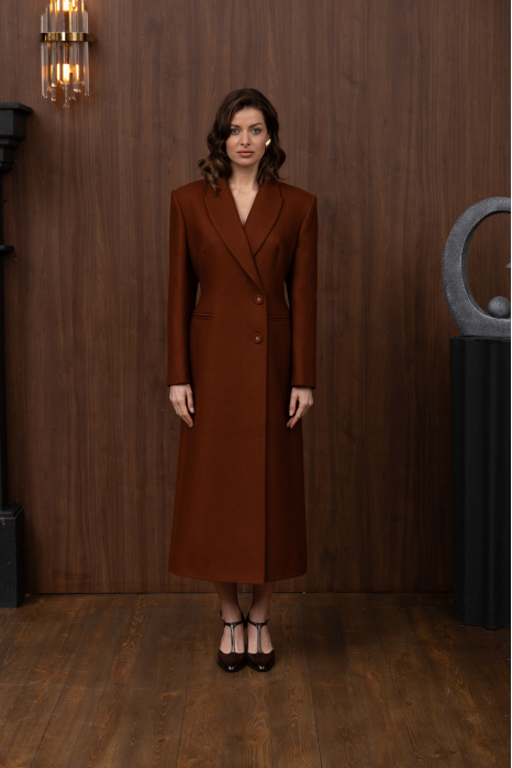 Fitted coat, terracotta