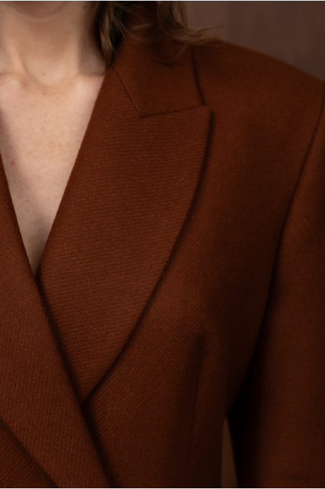 Fitted coat, terracotta