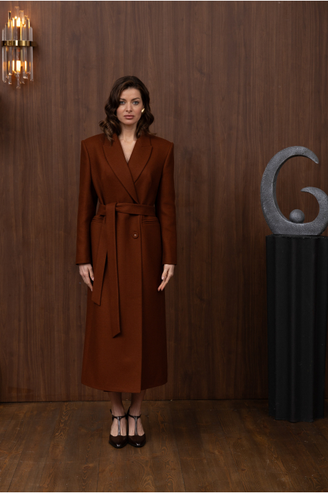 Fitted coat, terracotta