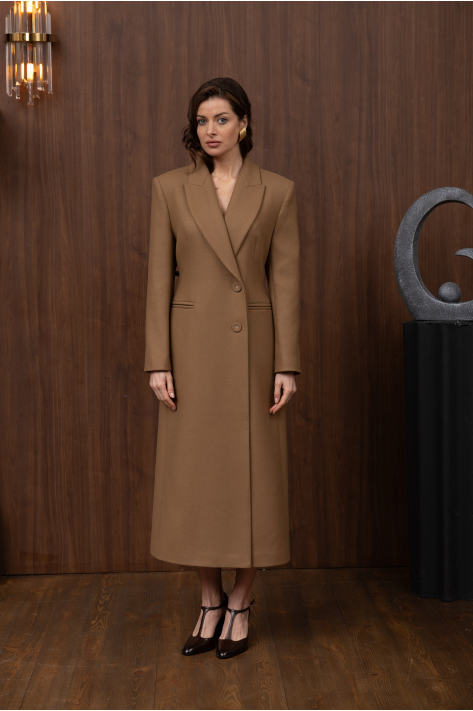 Fitted coat, beige