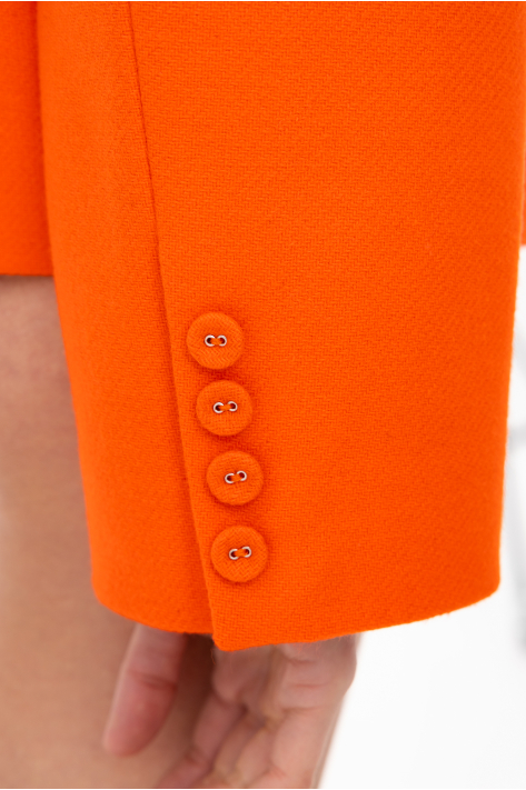 Collarless cropped coat, orange Collarless cropped coat, orange