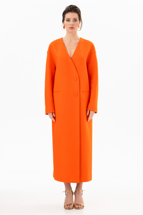 Пальто без коміра, помаранчевий
