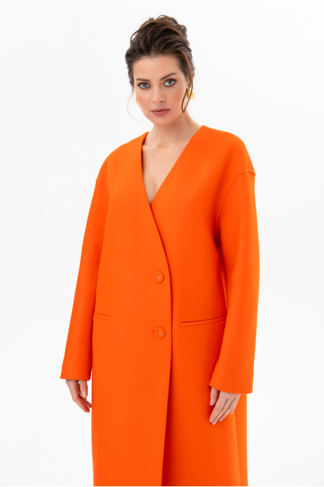 Пальто без коміра, помаранчевий