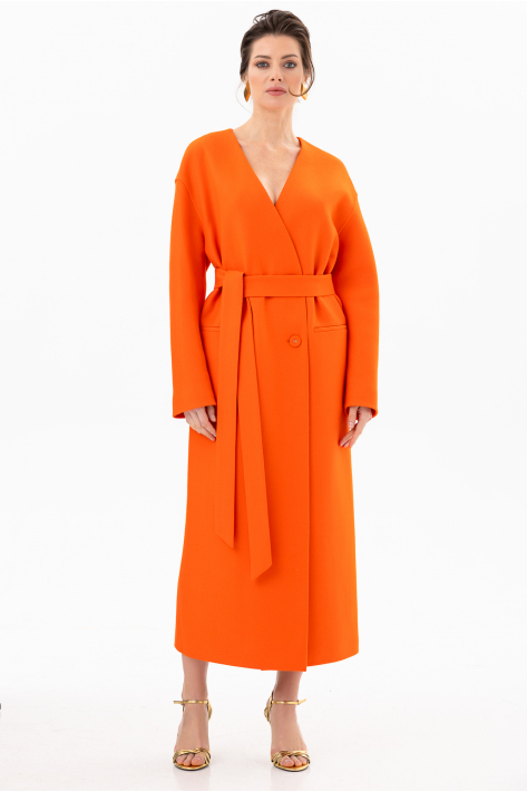 Пальто без коміра, помаранчевий