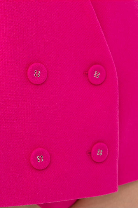 Collarless cropped coat, fuchsia Collarless cropped coat, fuchsia