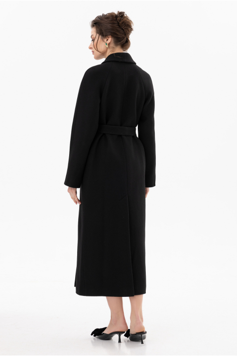Пальто на запах с шалевым воротником, чёрный