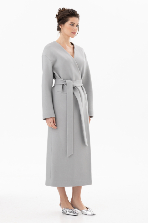 Пальто без воротника, серый