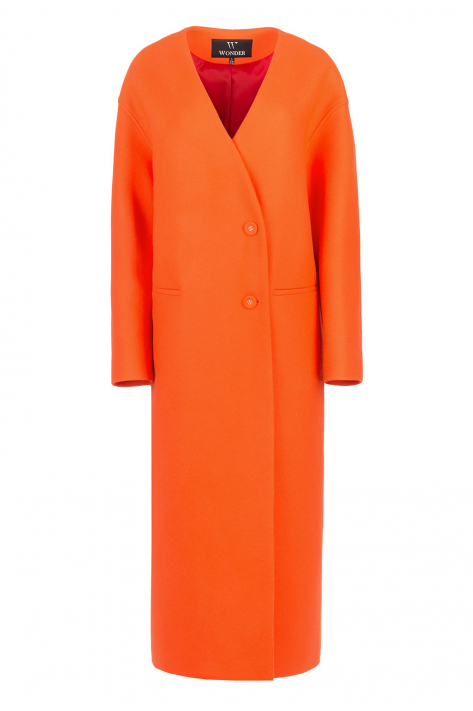Пальто без коміра, помаранчевий