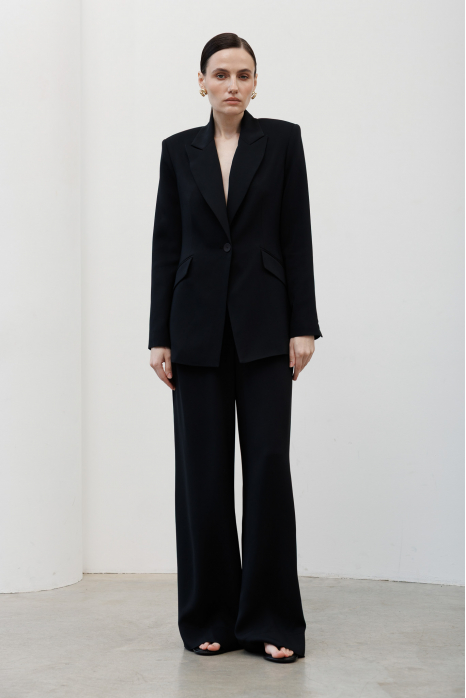 Брюки с высокой посадкой, черный