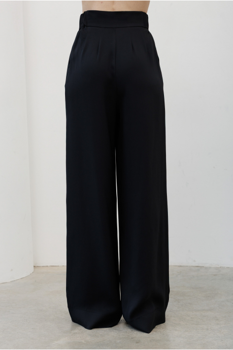 Брюки с высокой посадкой, черный Брюки с высокой посадкой, черный