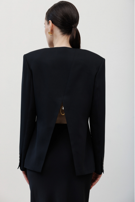 Жакет с открытой спиной, черный