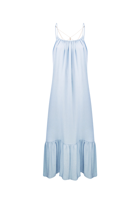 Sundress with an open back, blue