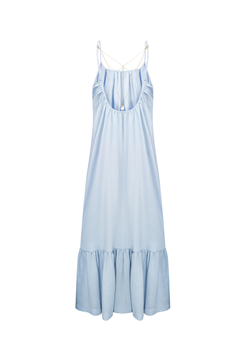 Sundress with an open back, blue