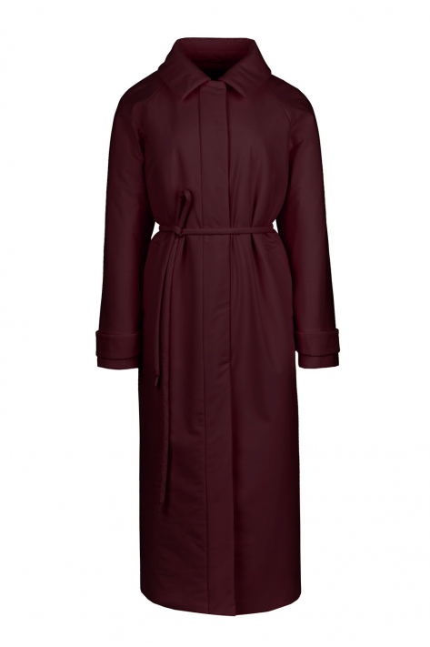 Raglan coat (down jacket), burgundy