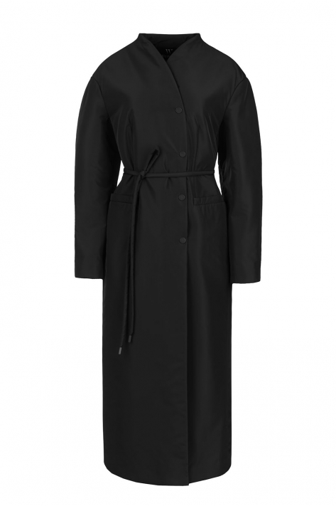 Fitted puffer coat, black