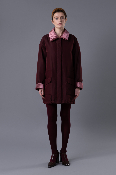 Jacket with Pockets, burgundy