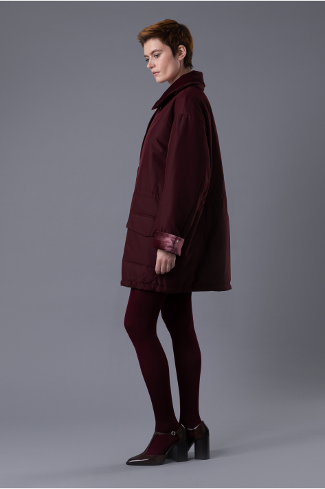Jacket with Pockets, burgundy
