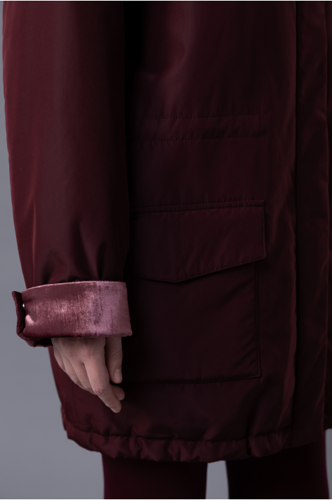 Jacket with Pockets, burgundy