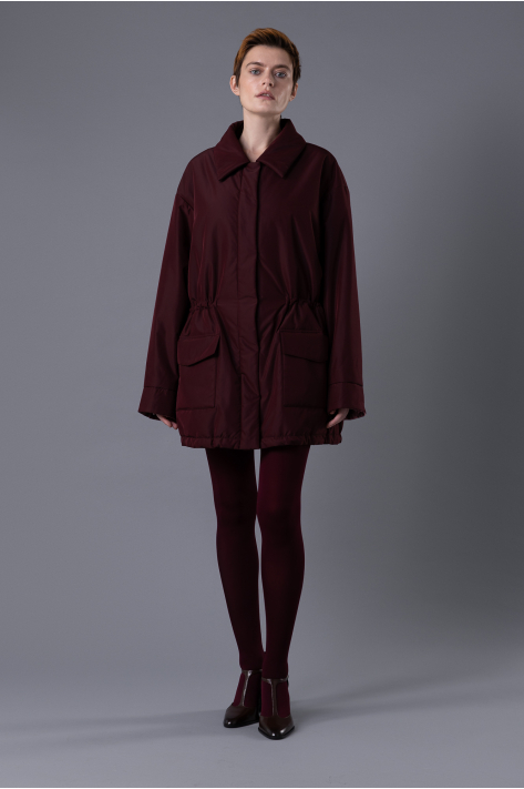 Jacket with Pockets, burgundy