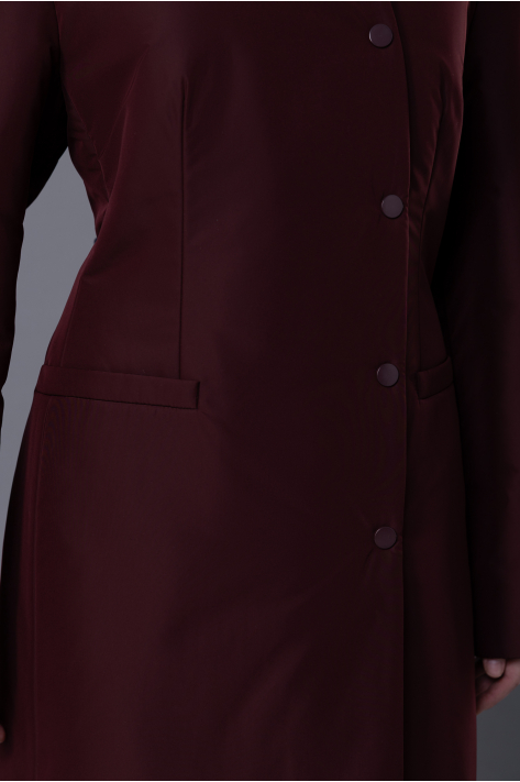 Приталенное пальто-пуховик, бургунди Приталенное пальто-пуховик, бургунди