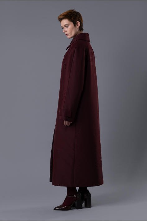 Raglan coat (down jacket), burgundy