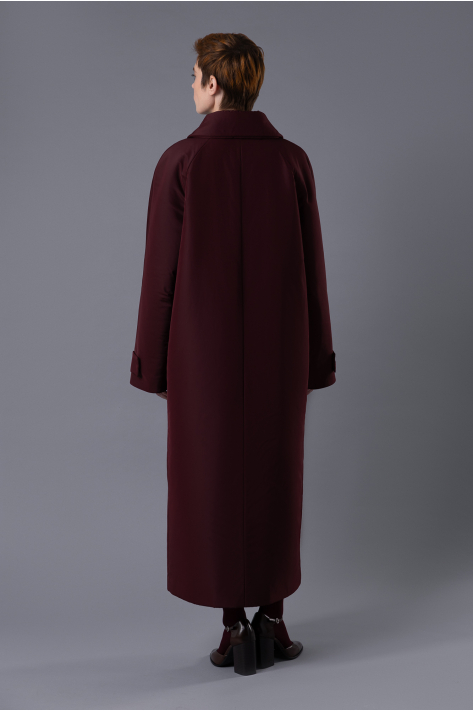 Raglan coat (down jacket), burgundy