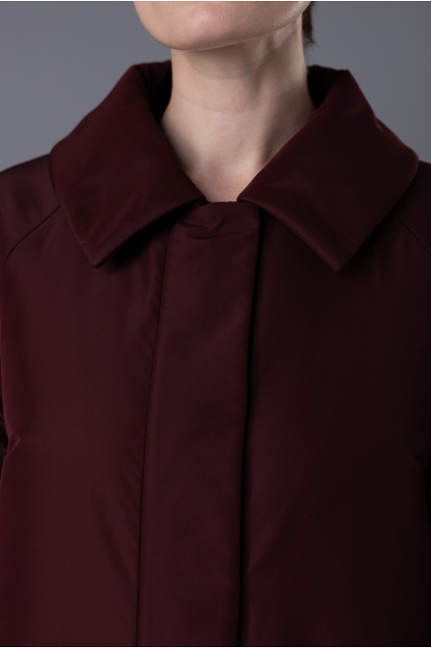 Raglan coat (down jacket), burgundy