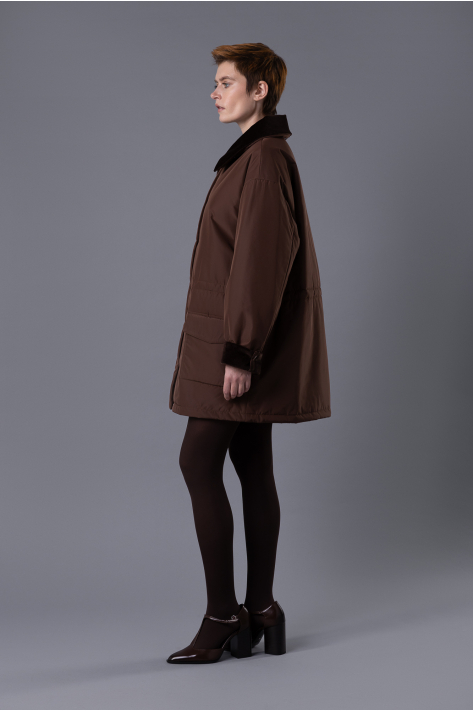 Куртка с карманами, шоколадный