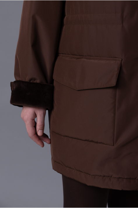Куртка с карманами, шоколадный