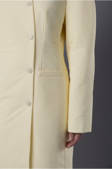 Fitted puffer coat, creamy
