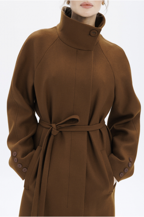 Coat with a high collar, camel Coat with a high collar, camel
